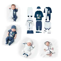 BABY KDS - Set primera muda 11 piezas glotoncitos - azul