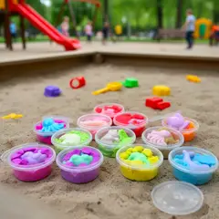 GENERICO - Arena para niños estuche x12 frascos con moldes