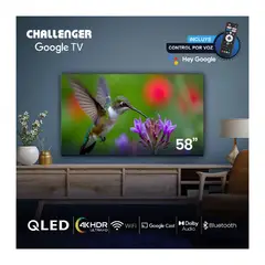 Challenger - Televisor 58" 146 cm 4K UHD QLED Google TV QLED58KG290 BTGOOGLE