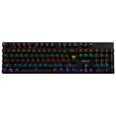 BOETEC - Teclado Mecanico Gamer con Luz RGB 100% Cable USB Negro