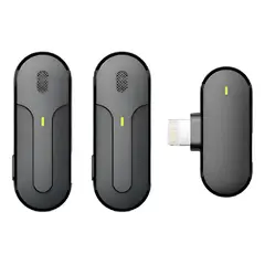 GENERICO - Micrófono Solapero Inalámbrico Doble para iPhone Lightning