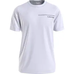 CALVIN KLEIN - Camiseta blanca manga corta con estampado de logo en el frontal