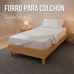 GENERICO - Forro protector Antifluido para colchón cama sencilla color blanco