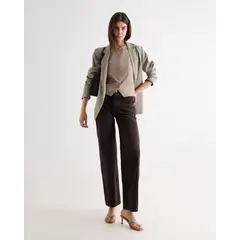 SEVEN SEVEN - Jean Straight Tono Cafe Para Mujer Negro