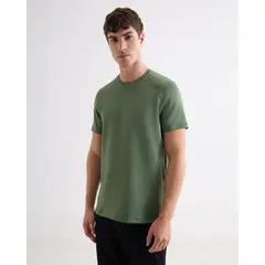 SEVEN SEVEN - Camiseta Manga Corta Con Costuras Para Hombre Verde