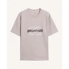 SEVEN SEVEN - Camiseta Relaxed Estampada Para Hombre Taupe