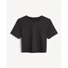 SEVEN SEVEN - Crop Deportivo Cuello Redondo Para Mujer Negro