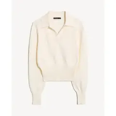 SEVEN SEVEN - Saco Tipo Polo De Manga Larga Para Mujer Beige