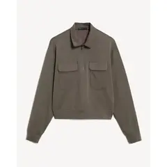 SEVEN SEVEN - Buso Half Zipper Crop Para Mujer Verde