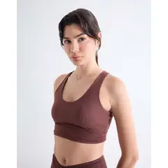 SEVEN SEVEN - Top Deportivo Escote Redondo Para Mujer Café