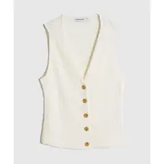 PATPRIMO - Chaleco Para Mujer Punto Color Crema Marca #30250047