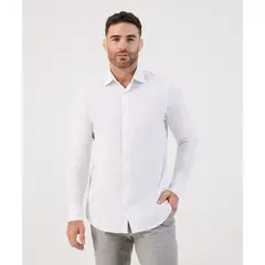 PATPRIMO - Camisa Para Hombre Manga Larga Sin Bolsillo Cuello I Color Blanco Marca #44017342