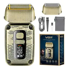 VGR - Afeitadora Eléctrica Trimmer V-337 Metal 7500 Rpm Ipx6 Color Dorado