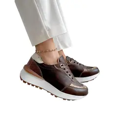 EVEGONZ - Zapato de Cuero Confort Tenis Para Mujer