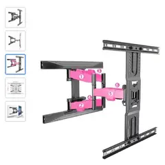 GENERICO - Soporte de Pared P6 Negro 52 Bits Inclinable Articulado para TV 40 a 80 Pulgadas LED LCD