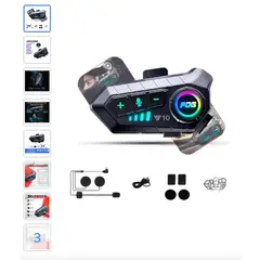 GENERICO - Auriculares Bluetooth 5.3 Root Para Casco Moto Y10-Compatible iOS Android IPX6