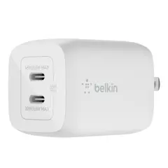 BELKIN - Cargador de Pared Dual USB-C 65W - Carga Rápida para Laptop y Celular