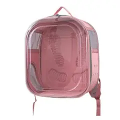 GENERICO - Bolso Morral Transportador Transparente para Mascotas Rosado