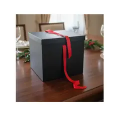 INFANTILES CAJUROMIX - Caja De Regalo Grande Con Tapa Y Cinta 30 Cm Negro