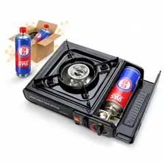 TECNOHOGAR JS - Estufa Portatil Camping Gas Butano Incluye Recarga