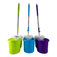 GENERICO - Trapeador mop Trapero Magico Exprimidor con cubeta centrifugador Multicolor