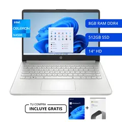 HP - PORTATIL INTEL CELERON N4500 8+512GB SSD - WIN 11 OFFI 2021