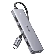 UGREEN - Adaptador Hub 4 En 1 USB-C A 4 Puertos USB 3.0 Datos 5 Gbps con Puerto DC 5V Función OTG