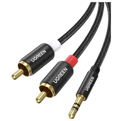 UGREEN - Cable Auxiliar Audio Estéreo Jack 3.5 mm A 2RCA Conector Macho 1m