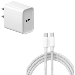 GENERICO - Cargador 20w+cable 1m C/C para iPhone 15 16 17