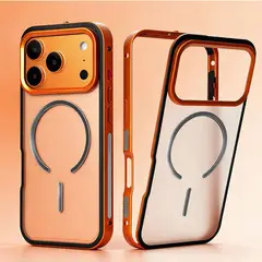 GENERICO - Estuche funda Urban con borde de metal compatible con Iphone 17 pro max Naranja
