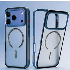 GENERICO - Estuche funda Urban con borde de metal compatible con Iphone 17 pro max Azul