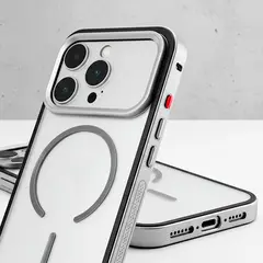 GENERICO - Estuche funda Urban con borde de metal compatible con Iphone 17 pro max Plata