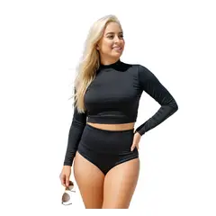 GENERICO - Traje de Baño Blusa Manga Larga y Panty Control de Abdomen