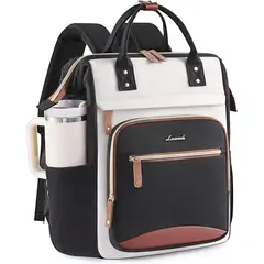 GENERAL - Mochila de moda para mujer de 15,6 pulg. color: Beige-Negro