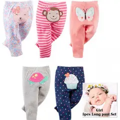 BABY KDS - Set x5 pantalones para bebe niña glotoncitos - multicolor.