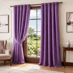 SALOMON - Cortina Jacquard de Poliéster Morada 2.8 m x 2 m – Decorativa