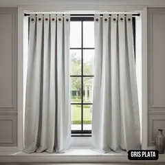 SALOMON - Cortina Jacquard de Poliéster blanco 2.8 m x 2 m – Decorativa