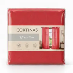 SALOMON - Cortina Jacquard de Poliéster Rojo 2.8 m x 2 m – Decorativa