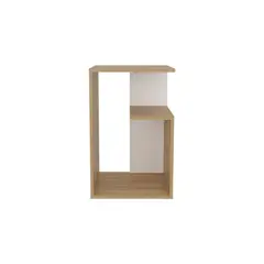 RTA DESIGN - Mesa de Noche Evert Fresno Europeo y Blanco con diseño moderno y espacio para ubicar objetos