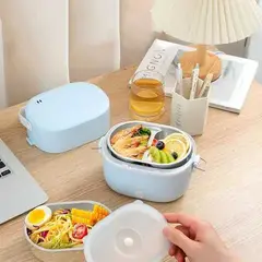 GENERICO - Lonchera Electrica Portatil Calentador Comida Doble Compartimento 1.5 Lt