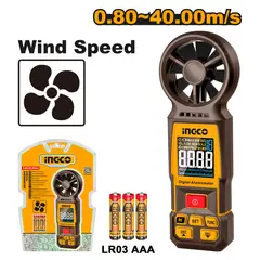 INGCO - Anemometro Digital HETAN031 - Medidor Velocidad Aire Profesional