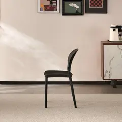 RTA DESIGN - Silla Queens Negro Con espaldar redondo y diseño minimalista