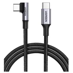 UGREEN - Cable USB Tipo C Ángulo de 90 Grados USB-C Carga Rápida PD 100W Datos 480 Mbps 20V 5A 1m