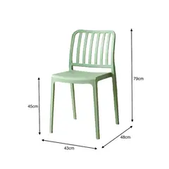 RTA DESIGN - Silla Brooklyn Verde Con espaldar en rayas y diseño minimalista