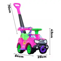 BOY TOYS - Carro Montable Paseador 3 En 1 Guía Brazos Y Posa Pies - ROSA