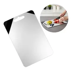 TECH - Tabla De Picar Alimentos Cocina Acero Inoxidable 29x20cm