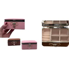 MAZUGI - Mini Cofre Organizador de Joyas Rosado o Café Elegante