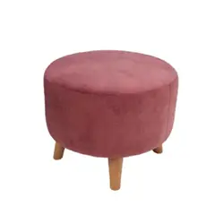 GENERICO - Puff Circular En Terciopelo Color Palo de Rosa