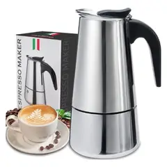 GENERICO - Cafetera Italiana Espresso Maker Acero Quirurgico Plateado