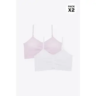 LILI PINK - Top para niña sin costuras paquete x2